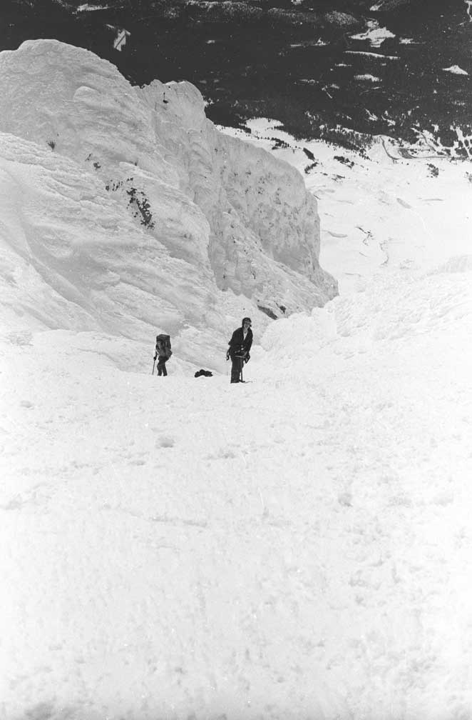 Tod Wagner and Brian Moertel exiting the Pearly Gates near summit of Mt. Hood