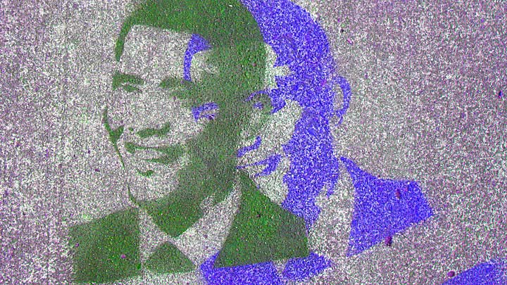 Obama sidewalk stencil